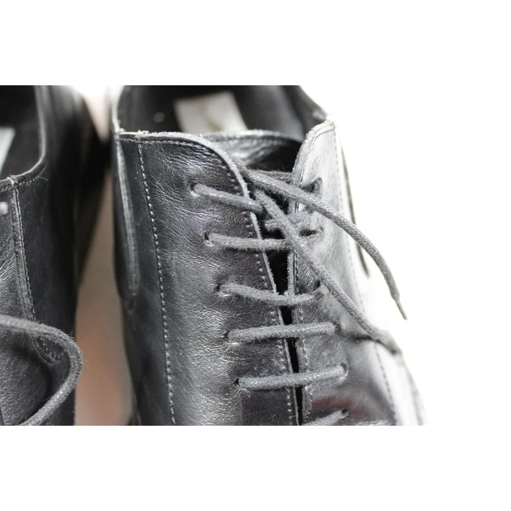 Mezlan Mens Black Leather Oxford Dress Shoes Cap Toe Lace Up Spain Size 10.5 M